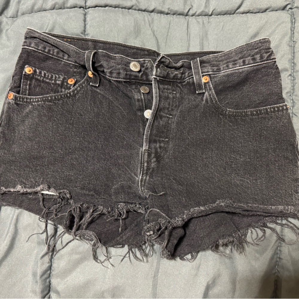 Levi's Black Denim 501 shorts